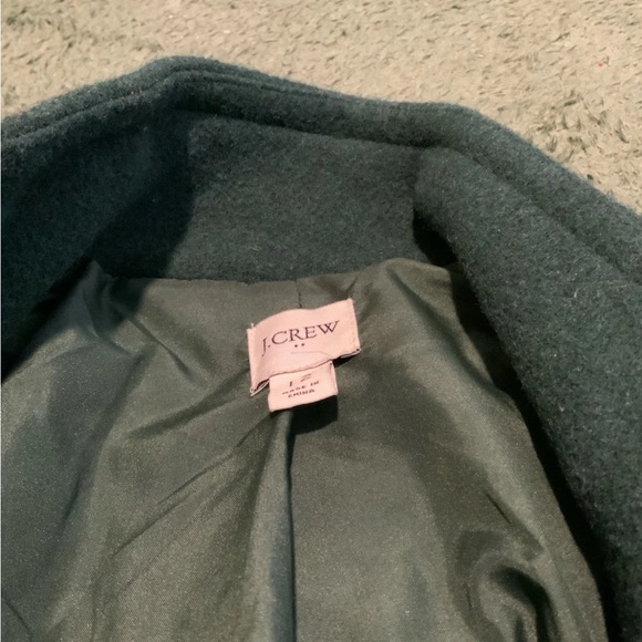 J. Crew Forest Green Wool Coat - Picture 2 of 3